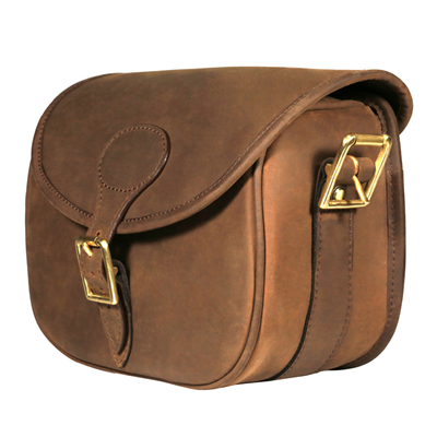 Teales Devonshire Leather Cartridge Bag - Dark Brown